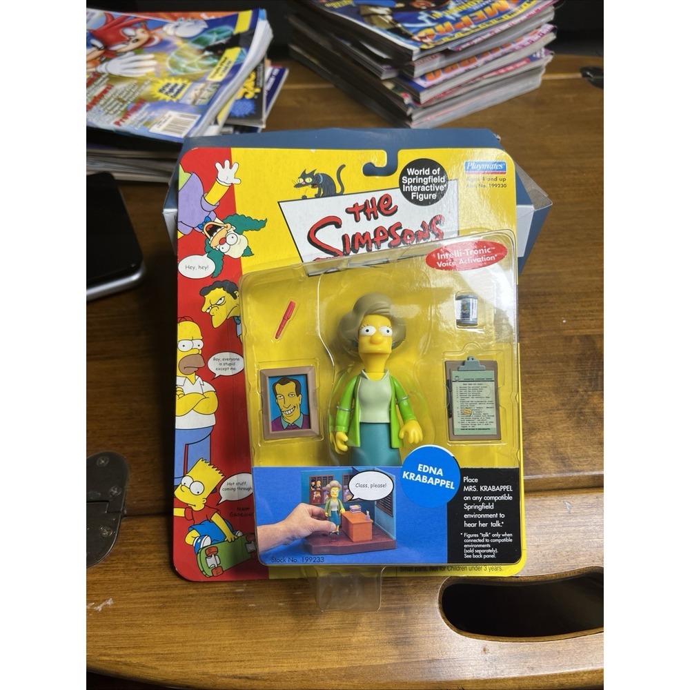 Playmates The Simpsons Edna Krabappel Series 7 2001 Vintage NIB